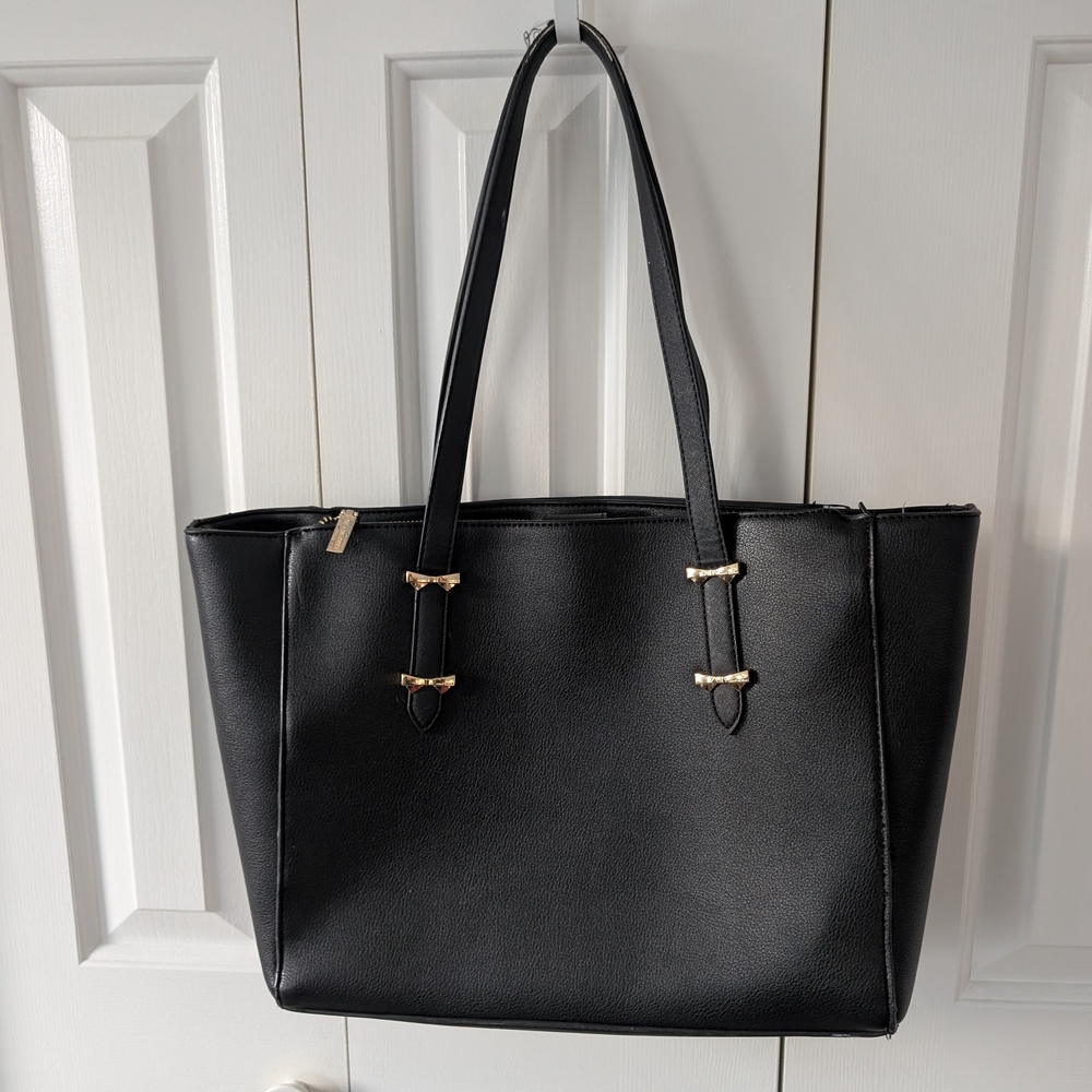 Anne Klein Black Tote with Gold Accents